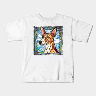 Stained Glass Ibizan Hound Kids T-Shirt